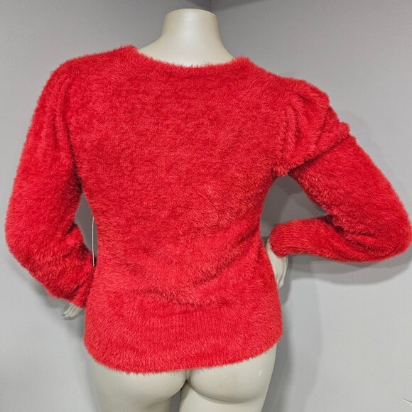 Bebe Embellished Logo Fuzzy Sweater - Picture 4 of 8